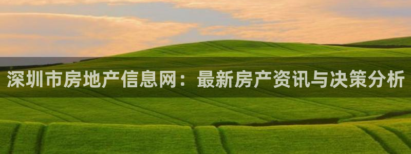 新宝5娱乐招商：深圳市房地产信息网：最新房产资讯与决策分析