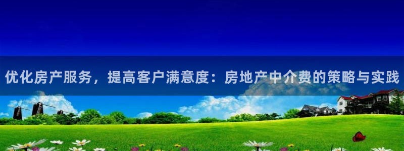 新宝5 测速：优化房产服务，提高客户满意度：房地产中介费的策