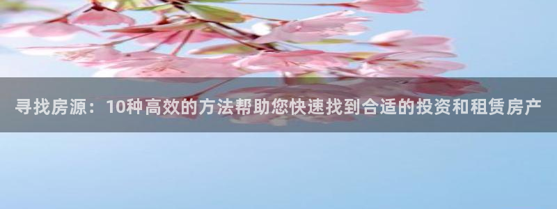新宝5娱乐注册：寻找房源：10种高效的方法帮助您快速找到合适